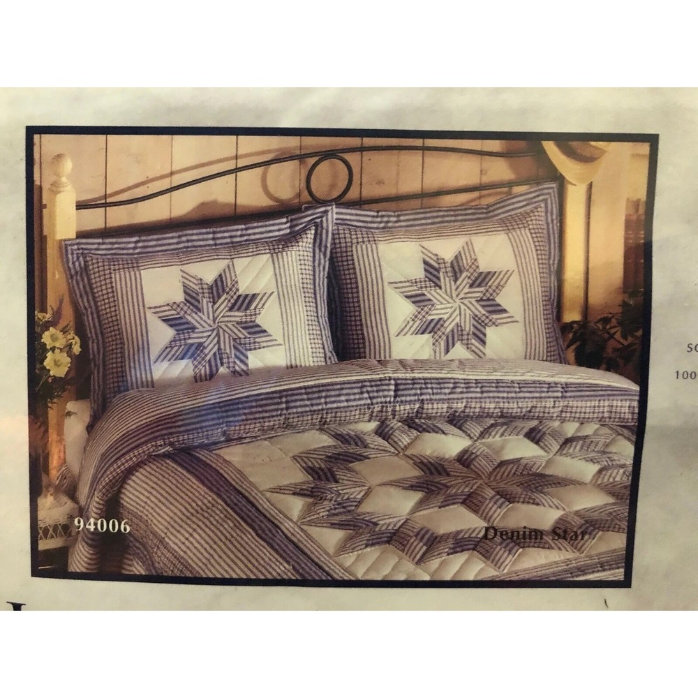 Hotel Collection Imperial 100% Cotton 24 X 30 Quilted Sham Blue Country‎ new